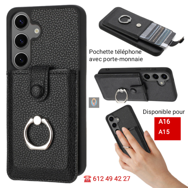 Pochette en cuir avec porte-monnaie